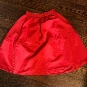 Red A-Line midi skirt